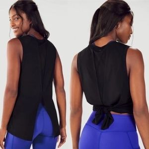 FABLETICS black Monet v-back tie tank Size L
